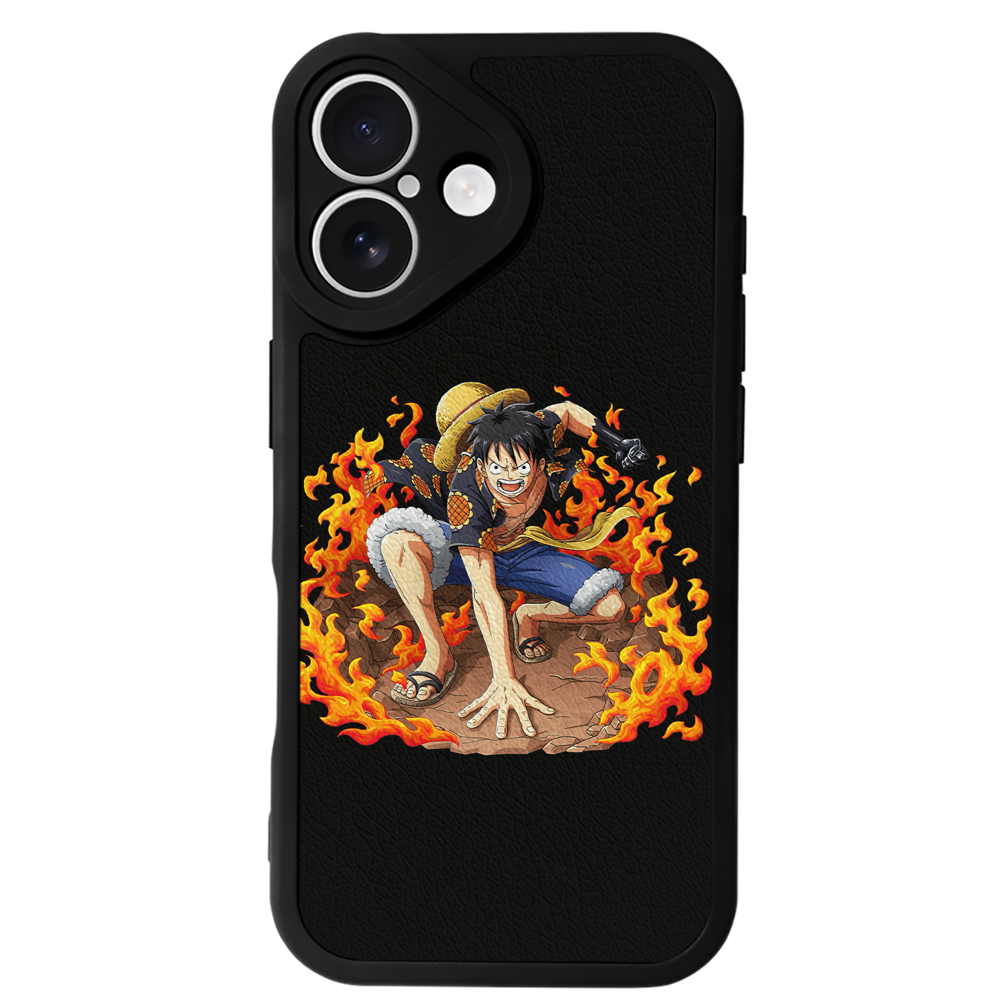 （画像用） ワンピース モンキー・D・ルフィ ONE PIECE Monkey D. Luffy 【iPhone 16シリーズ対応】シリコンスマホケース（レザー調） 材質：シリコン